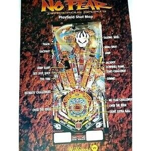 Williams No Fear Dangerous Sports 1995 Pinball Machine 36" Wall POSTER Original